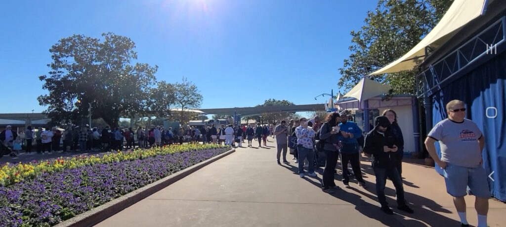 The Line for the Figment Popcorn Bucket 