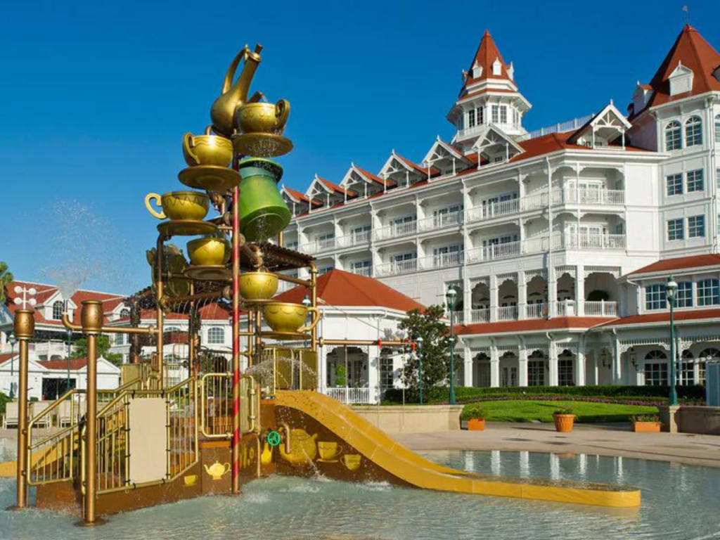 Alice in Wonderland themed splash zone at the Grand Floridian