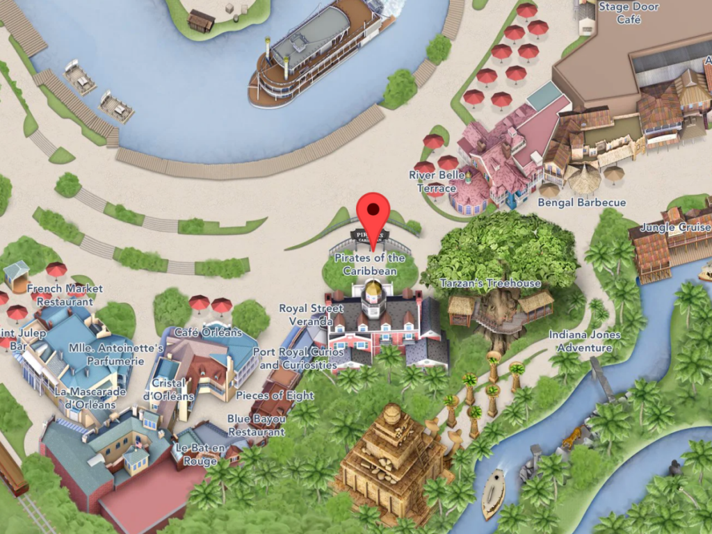 Mapa de Piratas del Caribe en Disneyland