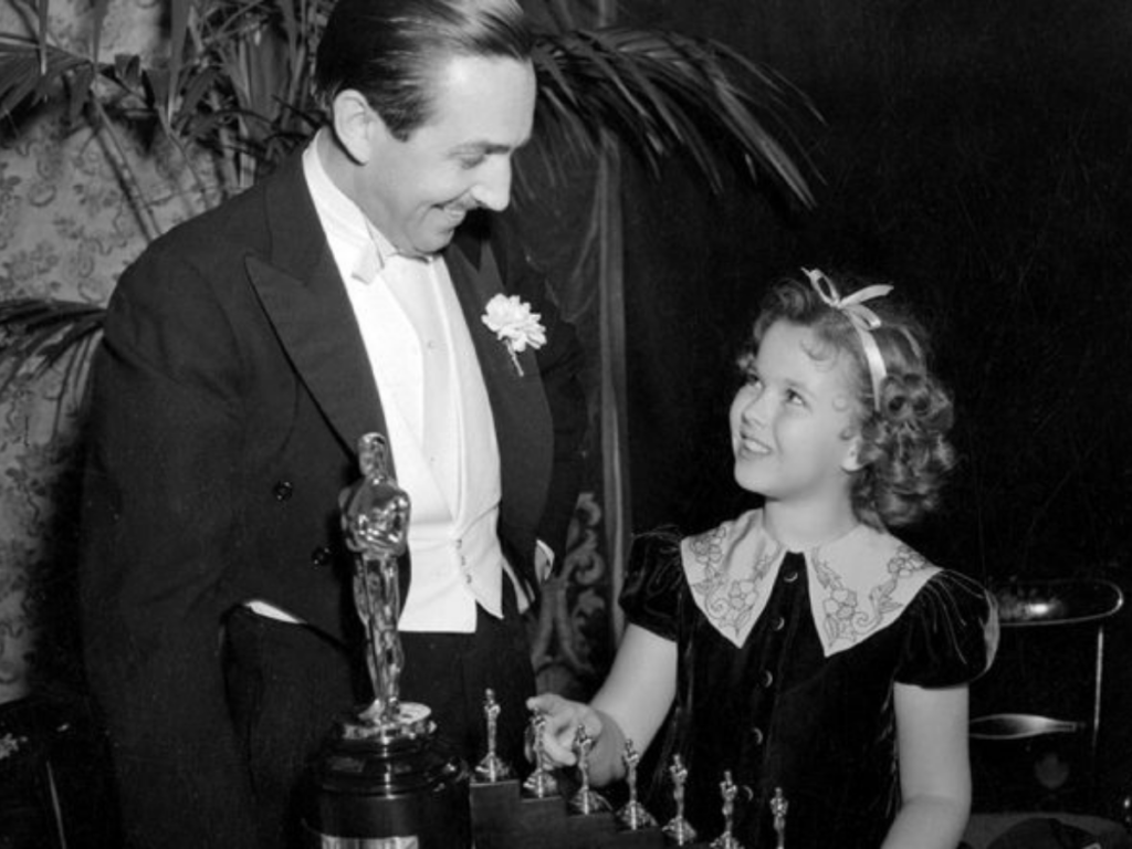 Walt Disney y Shirley Temple