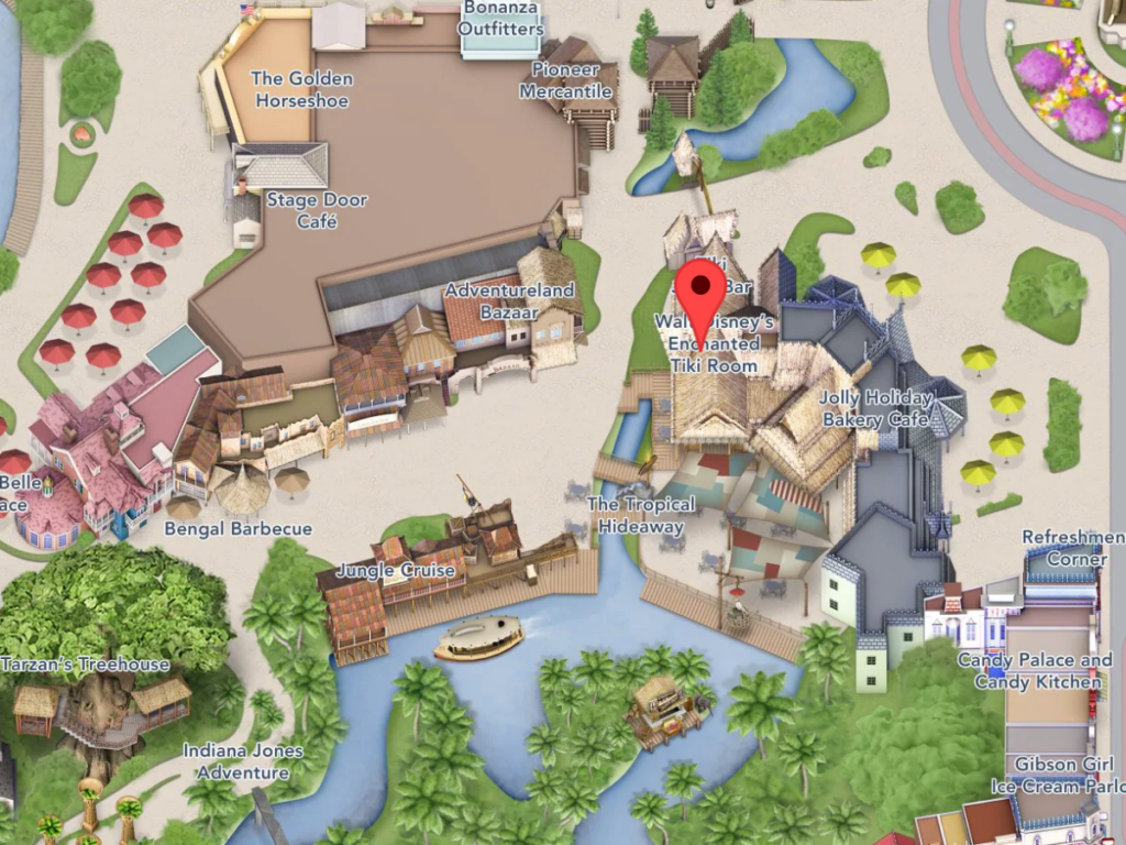 Enchanted Tiki Room on Disneyland Map