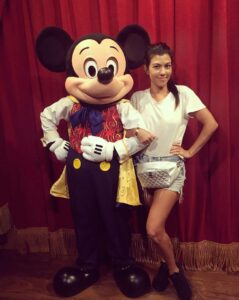 Kourtney Kardashian with Mickey Mouse