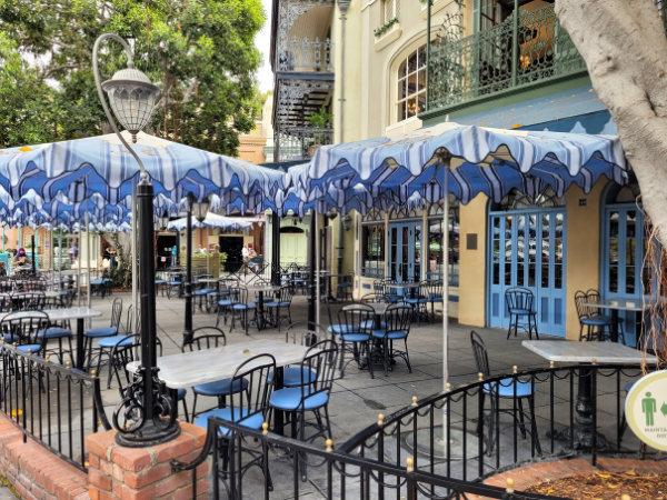 Outdoor seating is available at Cafe Orleans.