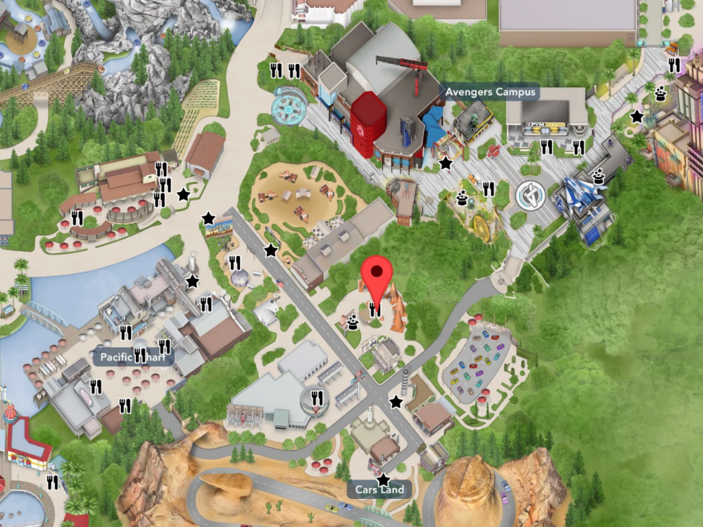 Cozy Cone Motel on Disneyland Map