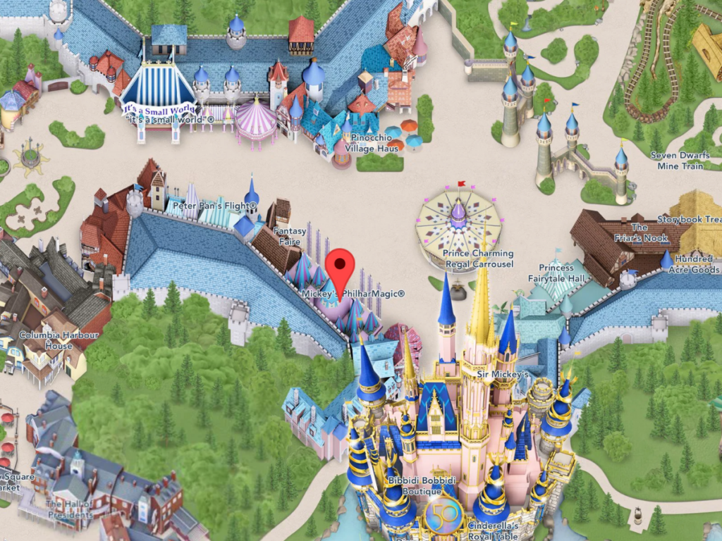 Mickey's PhilharMagic en el mapa de Magic Kingdom