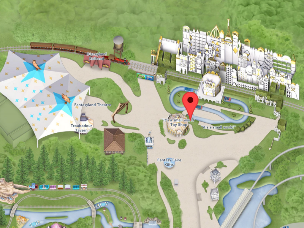It's A Small World on Disneyland Map