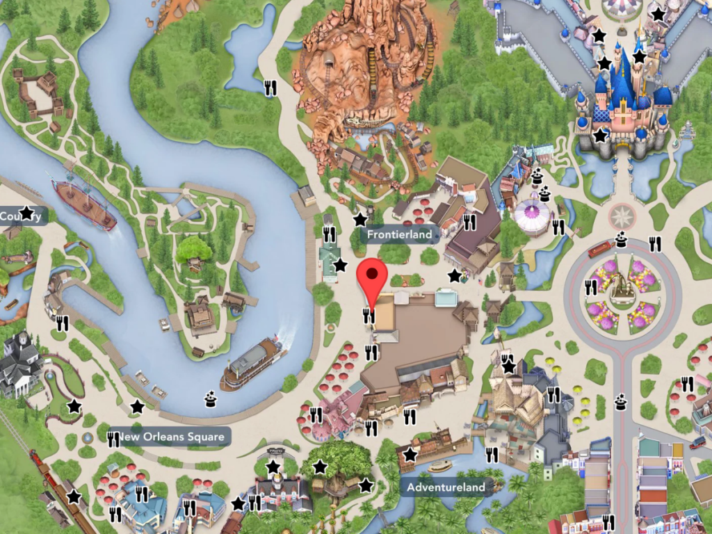 Disneyland Golden Horseshoe on Map