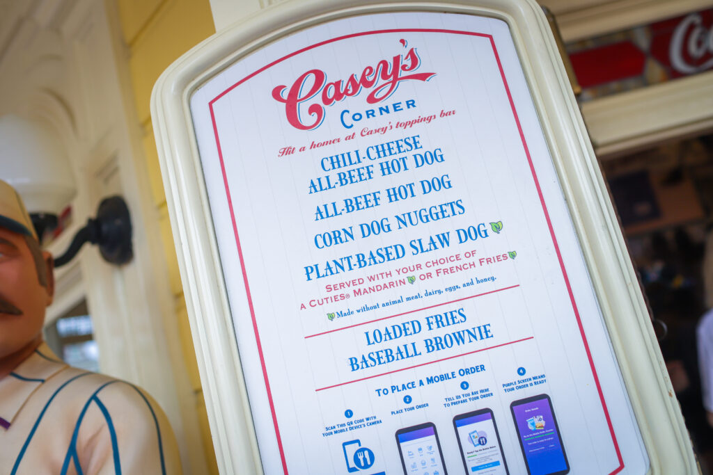 Casey's Corner Menu