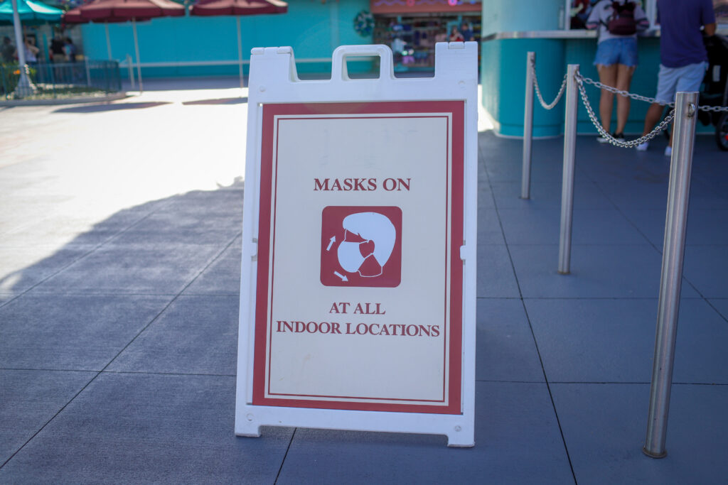 Disney World Mask Mandate Sign