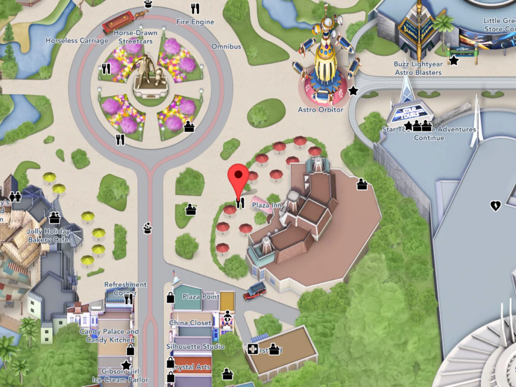Plaza Inn on Disneyland Map