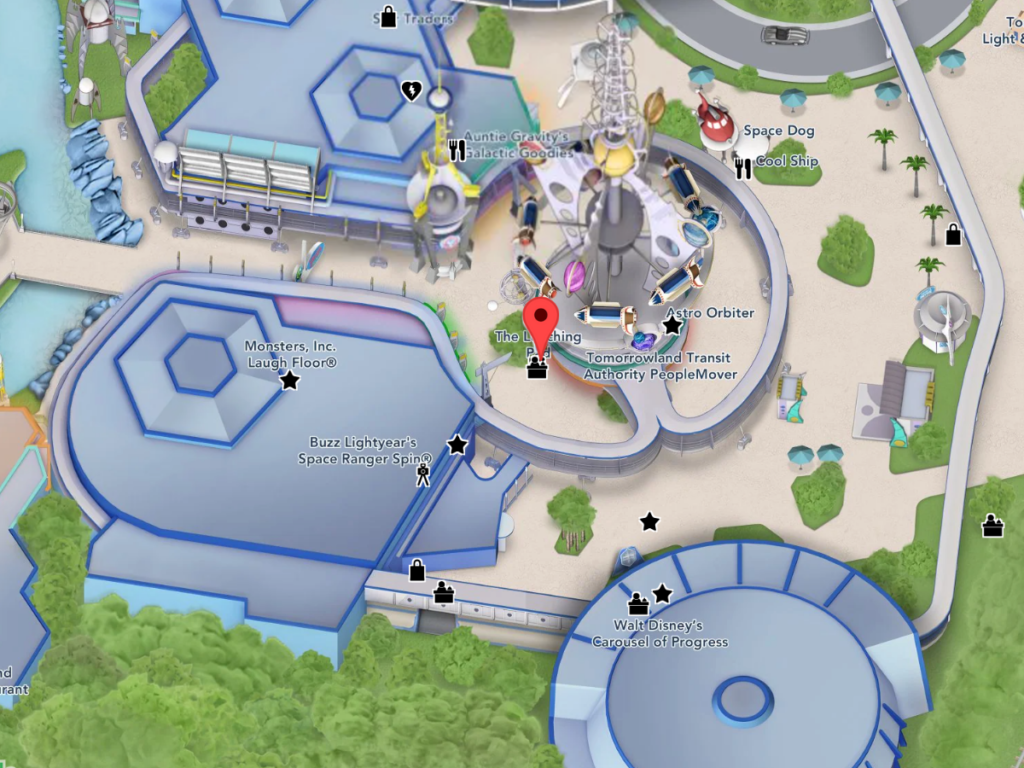 Lunching Pad on Disneyland Map