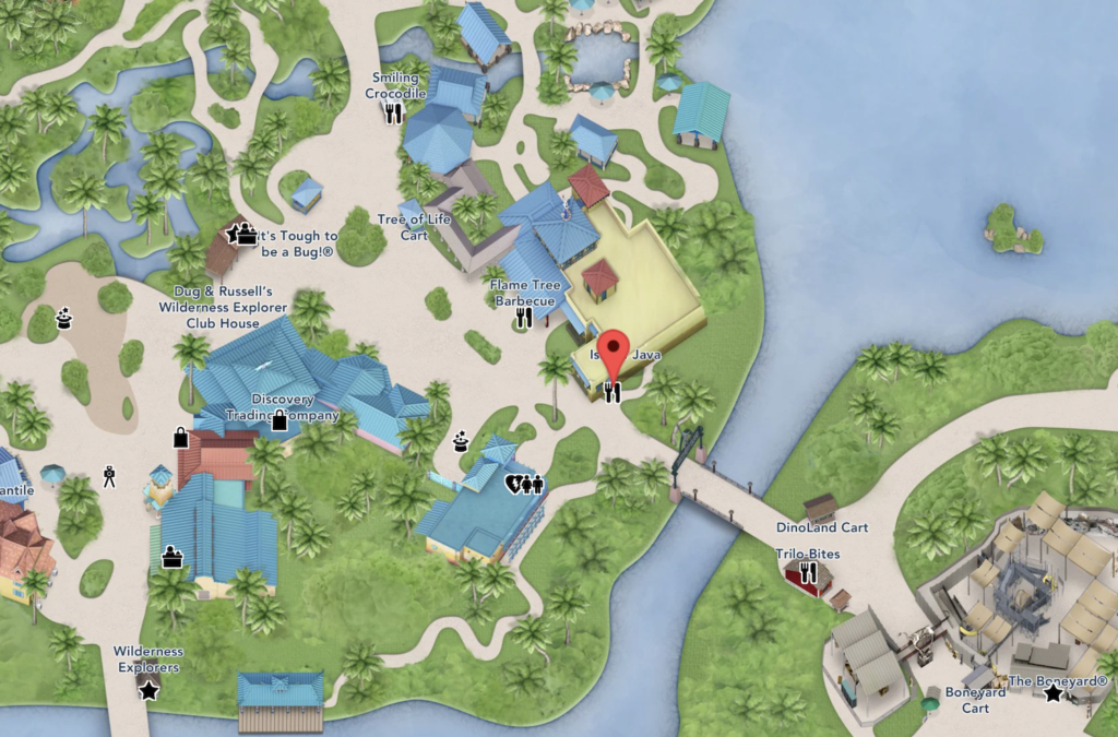 Where to find Isle of Java at Disney's Animal Kingdom Theme Park