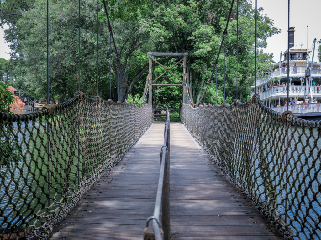 Tom Sawyer Island Disney World Rope Bridge 