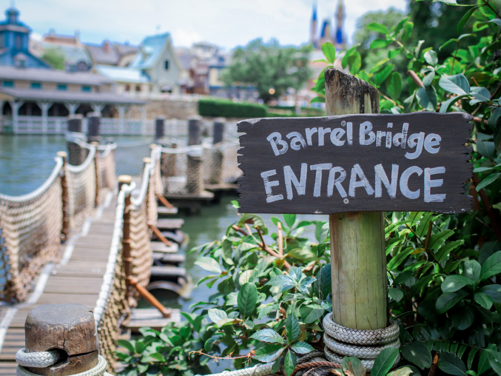 Disney World Tom Sawyer Island Barrel Bridge