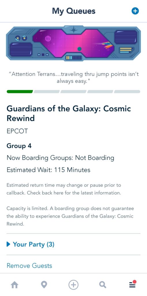 Boarding Group 4 - Cosmic Rewind Virtual Queue