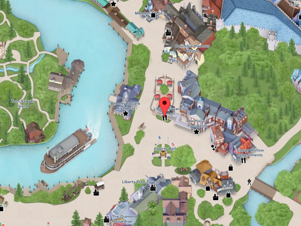 Liberty Square Market en el mapa de Disney