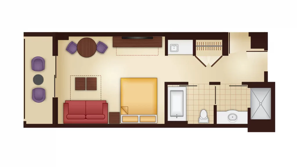 Deluxe Studio Floor plan at Disney's Grand Floridian Resort & Spa