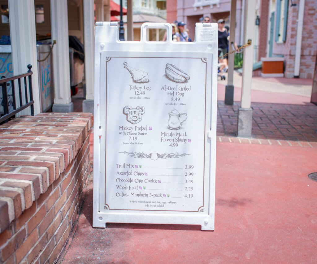 Magic Kingdom Liberty Square Market Menu 