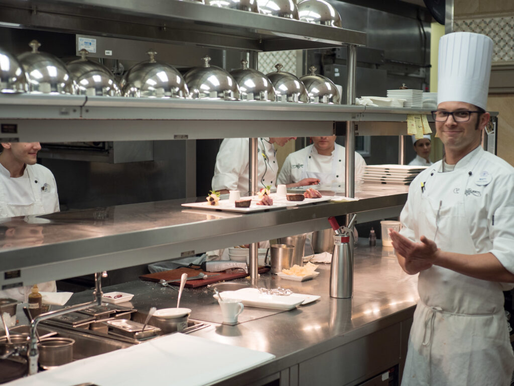 Inside the kitchen of Victoria and Albert's at Walt Disney World