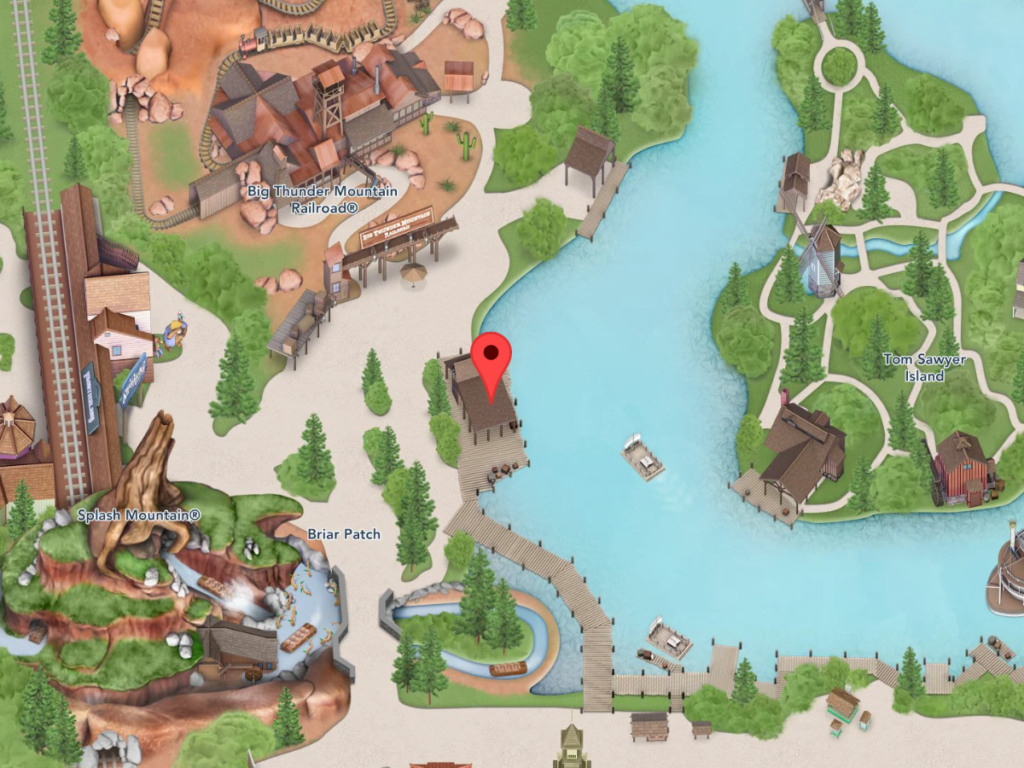 Tom Sawyer Island en el mapa de Magic Kingdom