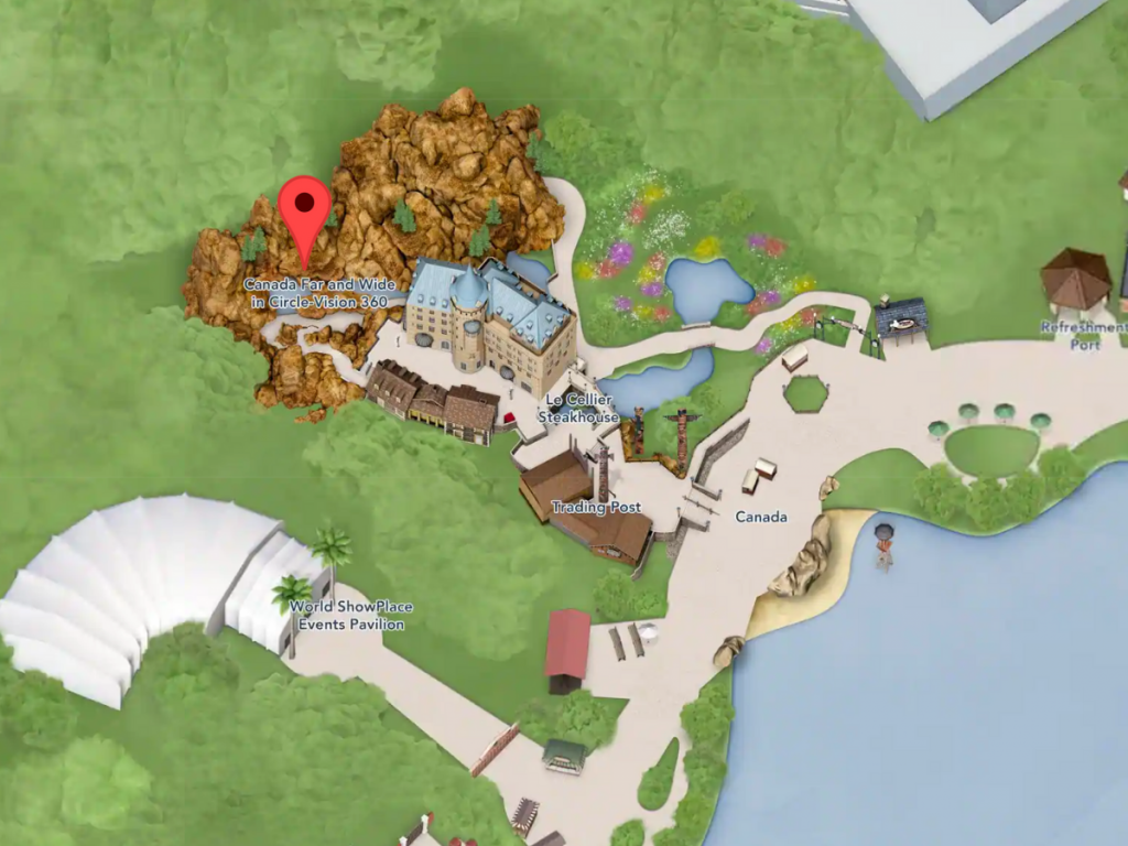 Canada Far and Wide on Epcot Map