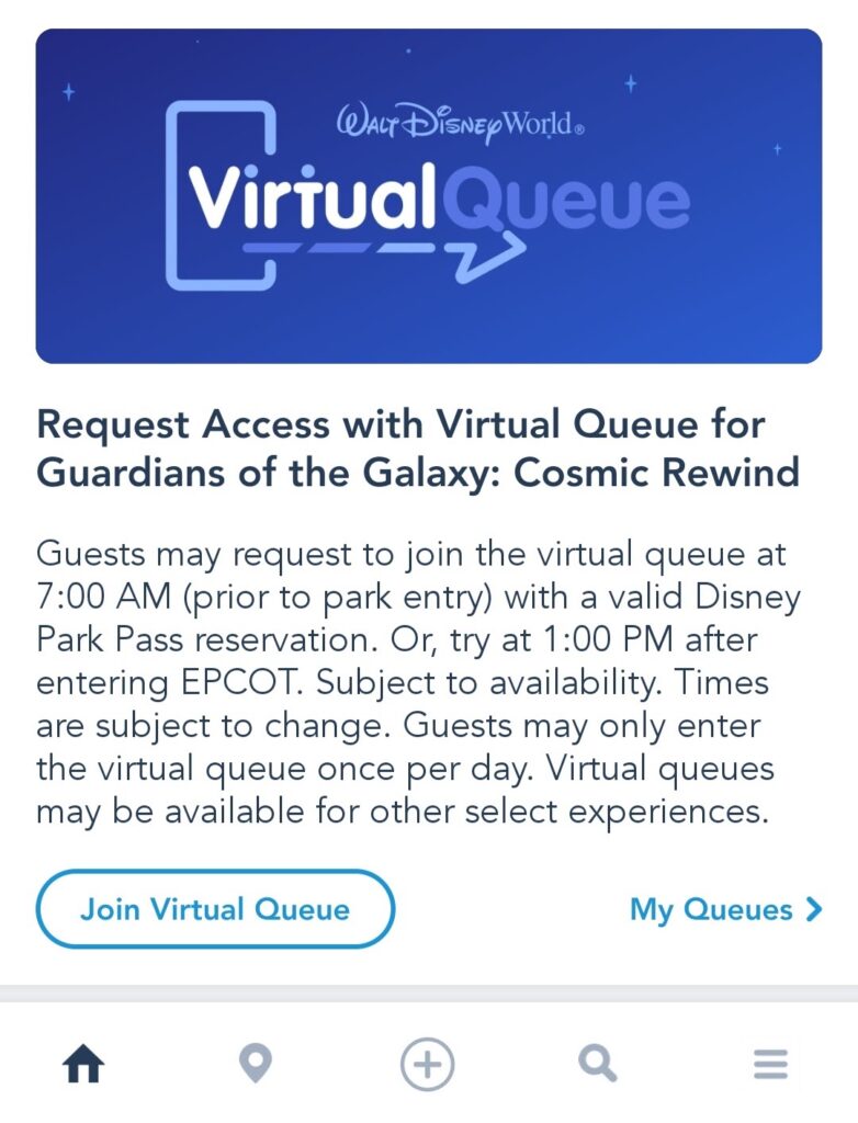 MDE Homepage - Join Virtual Queue Button