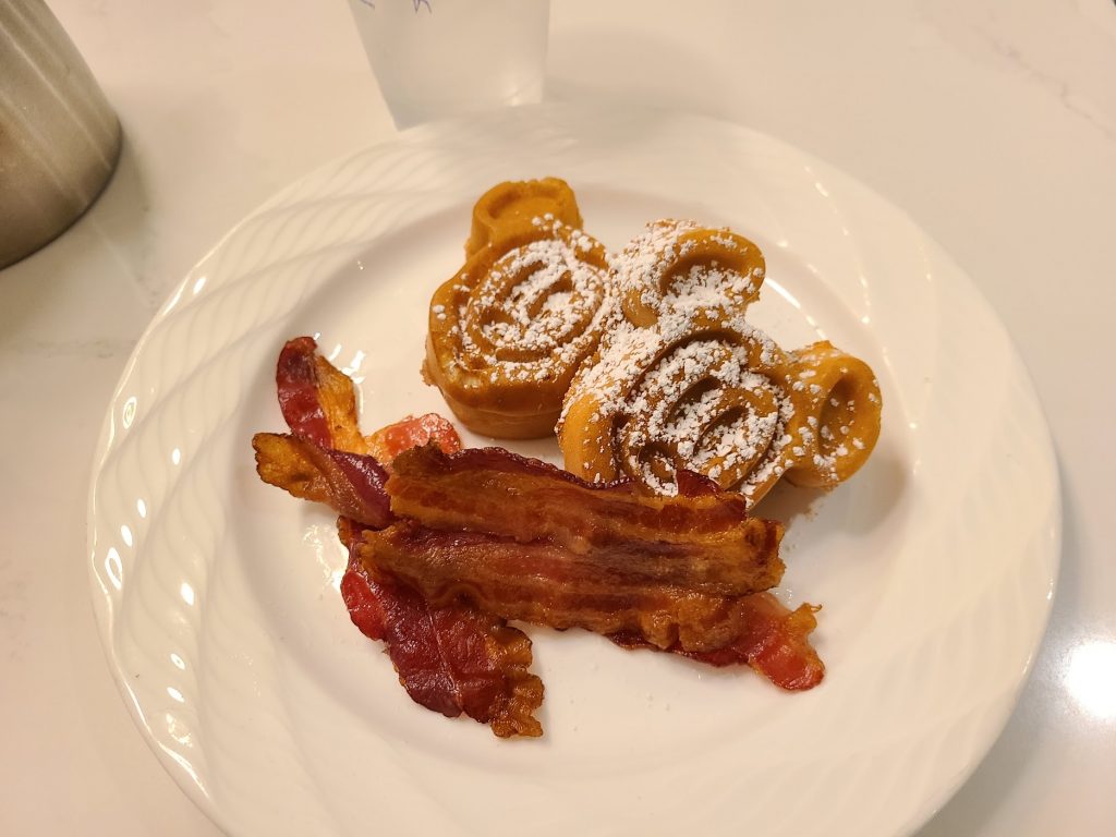 Mickey Waffles and Bacon at Steakhouse 71