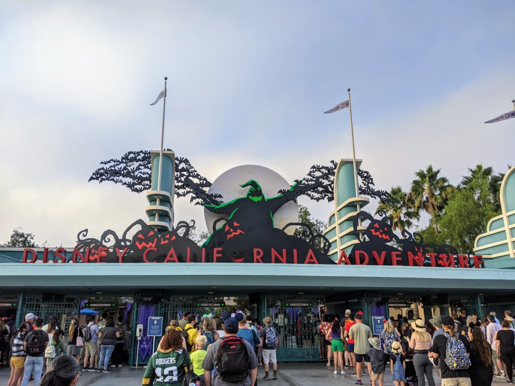 Disney California Adventure Sign featuring Oogie Boogie