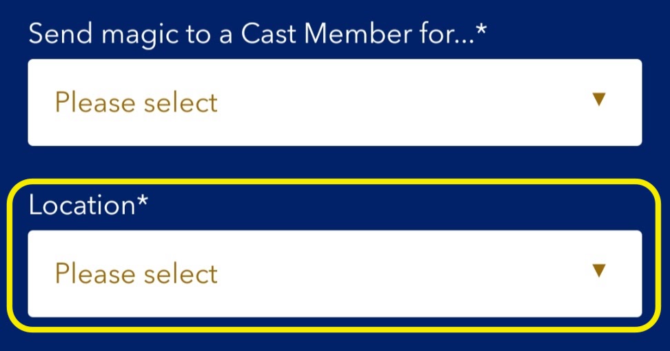 Select Location of Cast Member Compliment - MDE