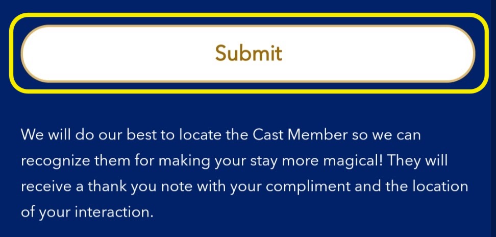 Submit Button Cast Member Compliment - MDE