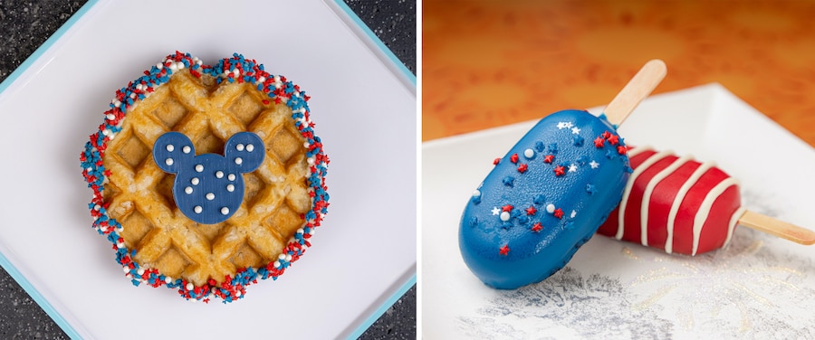 Fourth of July Liege Waffle and Red, White, & Blue Cake Pops in Epcot