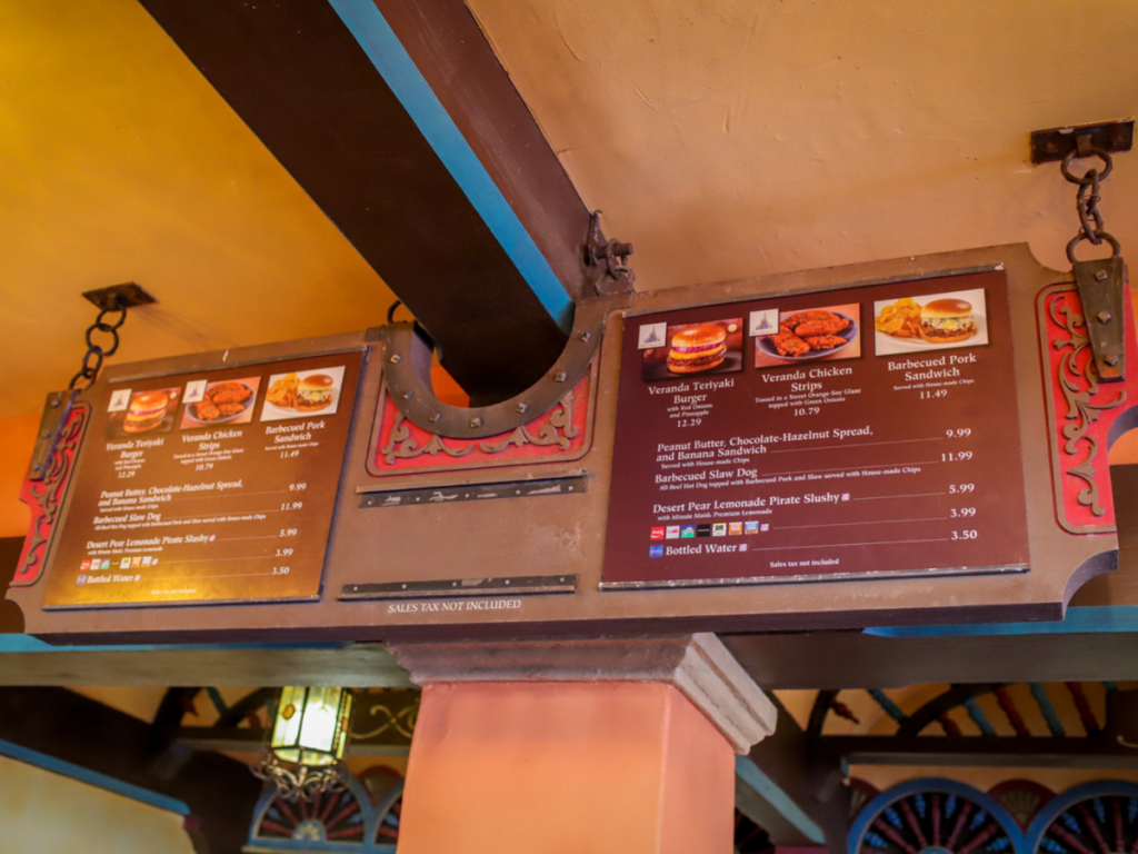 Tortuga Tavern Menu