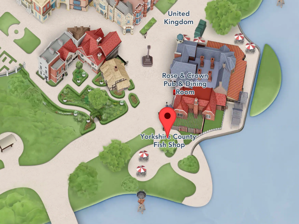 Yorkshire County Fish Shop on Disney World map