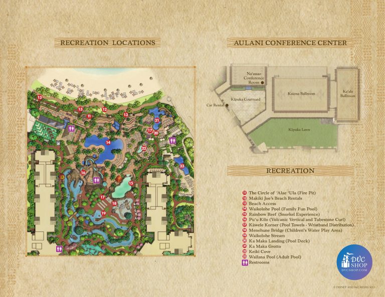 Disney Vacation Club Resort Maps - Aulani Resort Map Logo 2 768x593 
