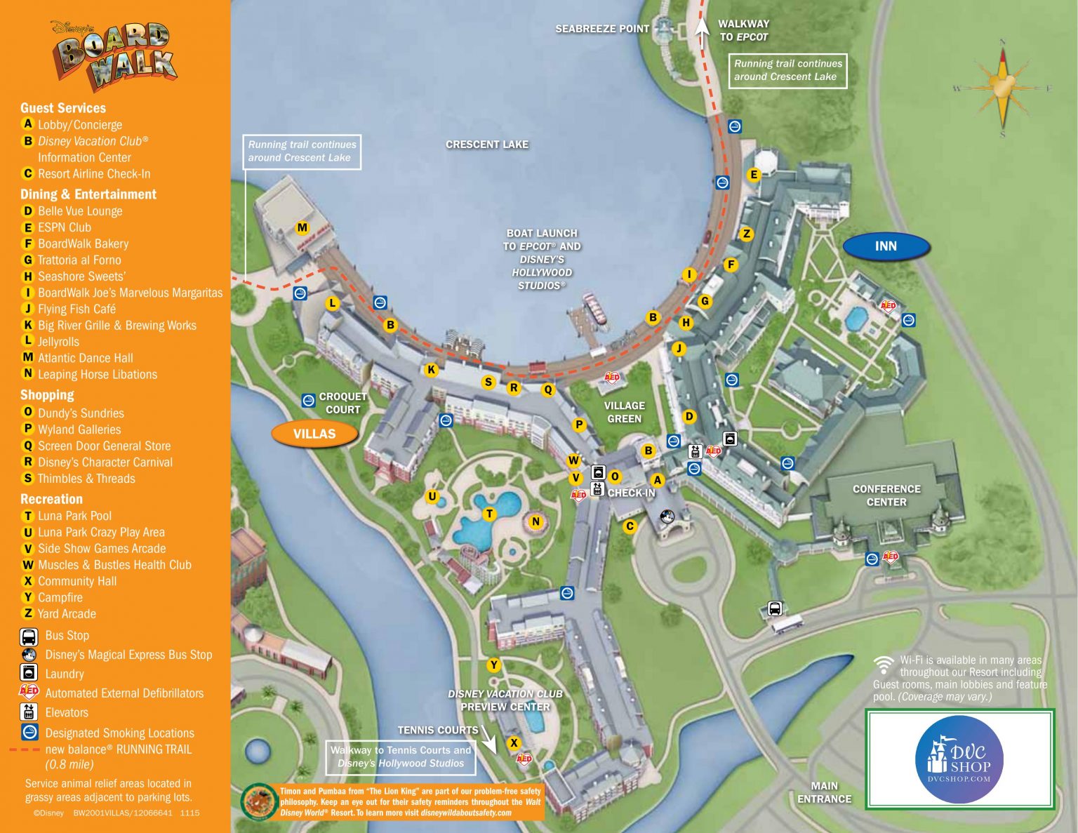 Boardwalk Resort Map