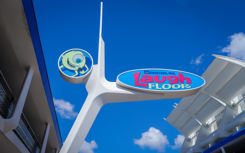 New Monsters Inc. Laugh Floor Sign in Tomorrowland