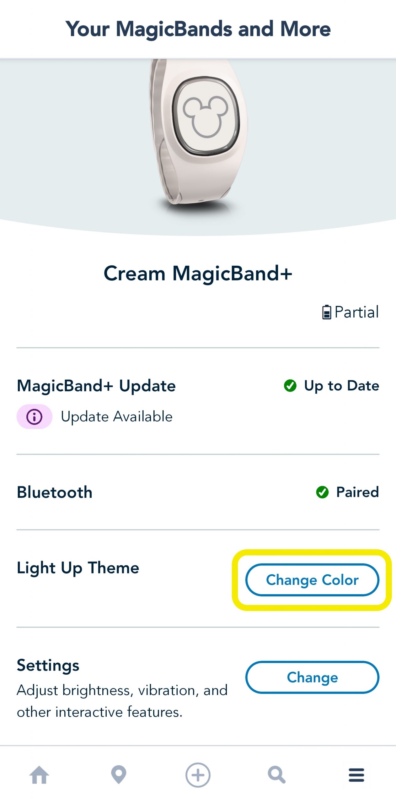 MagicBand+ Light Up Theme Change Color - MDE