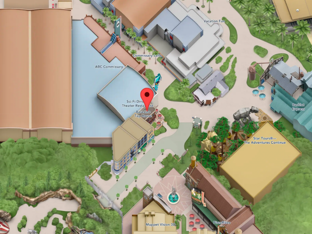 Baseline Tap House on Disney Hollywood Studios Map