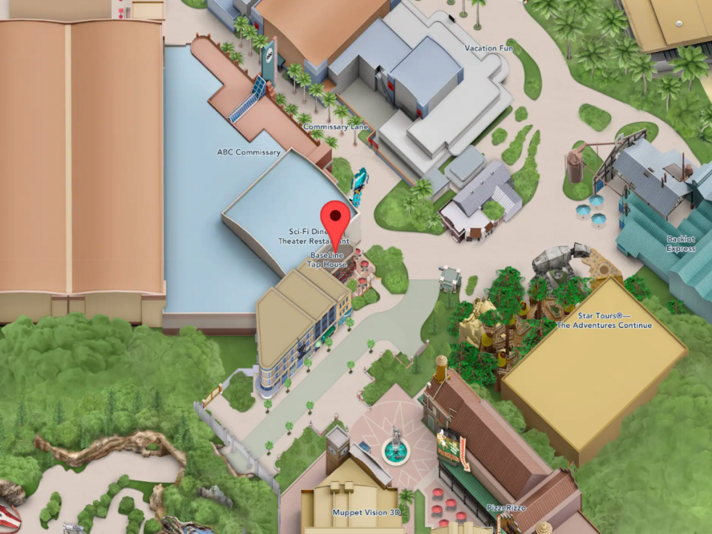 Baseline Tap House en el mapa de Disney Hollywood Studios