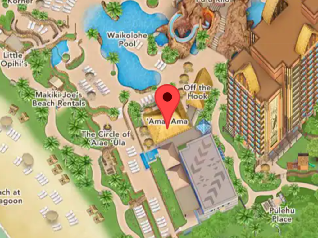 ʻAMAʻAMA – Contemporary Island Cooking on Disney Aulani Map