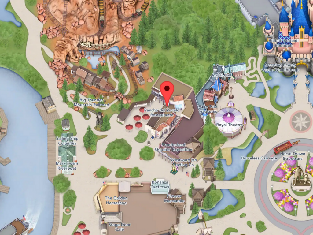 Rancho Del Zocalo on Disneyland Map
