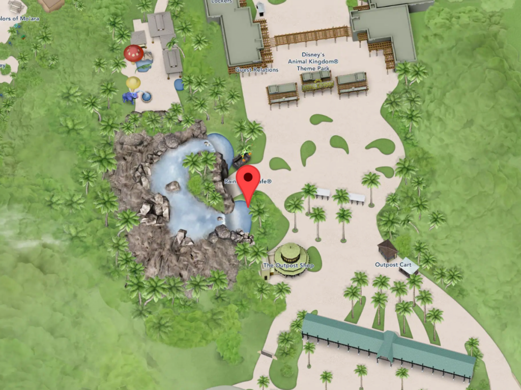 Rainforest Cafe on Disney Map