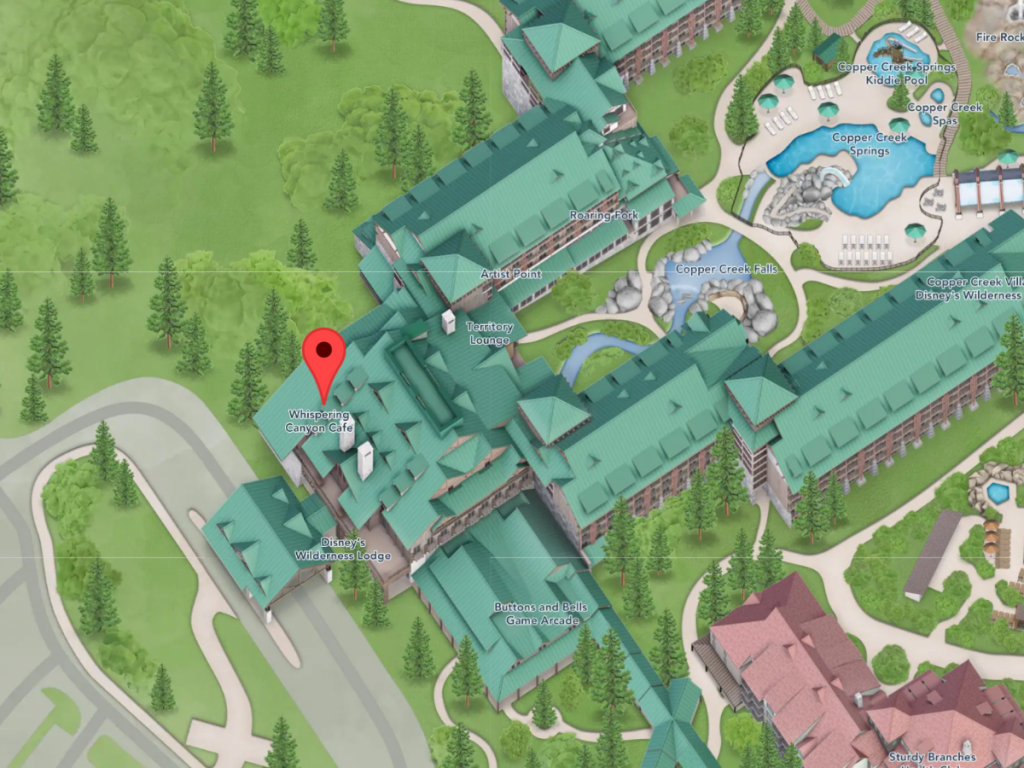Whispering Canyon Cafe on Disney World Map
