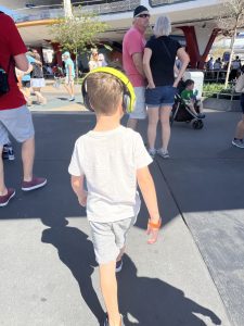 Child at Disney wearing headphones