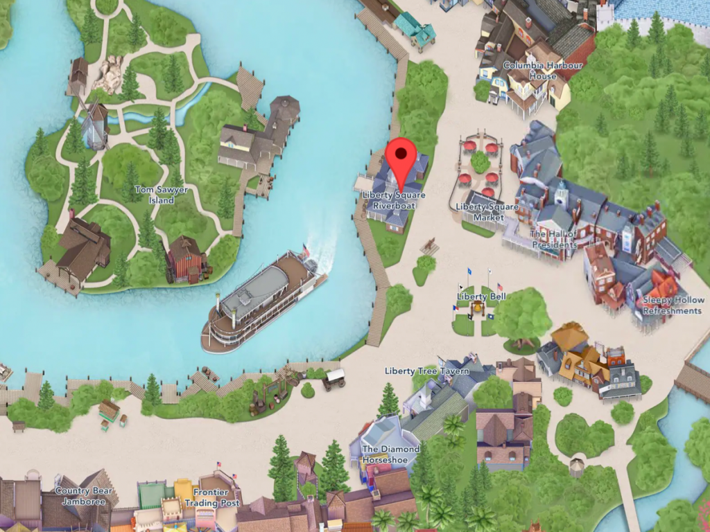 Liberty Square Riverboat on Disney Map
