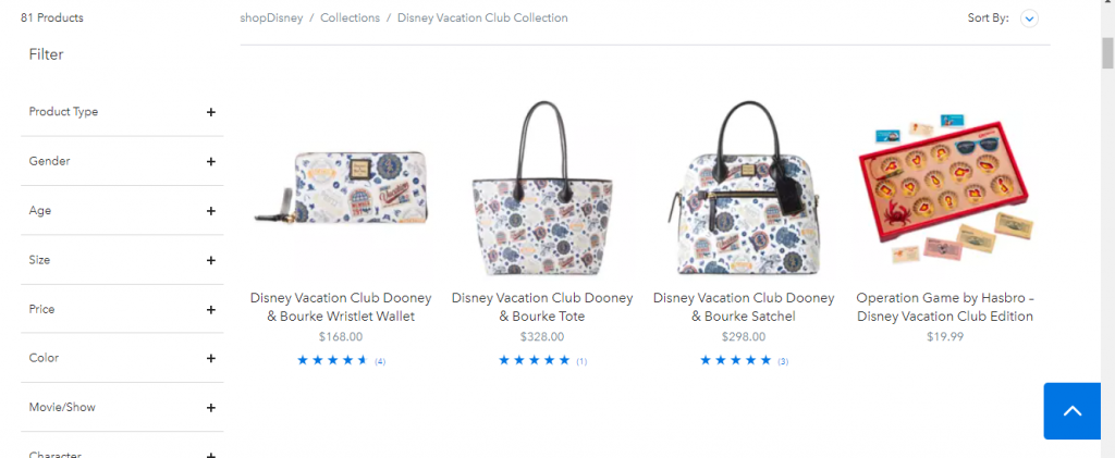 DVC merch on ShopDisney