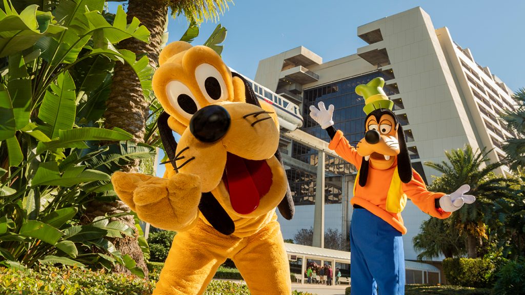 Goofy and Pluto at Disney's Contemporary Resort