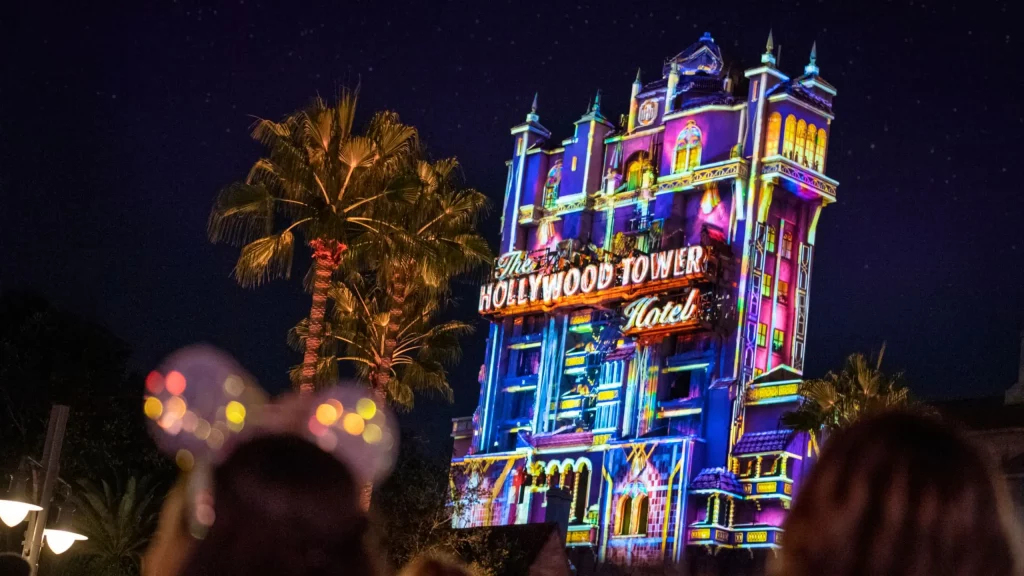 Hollywood Tower of Terror at Night