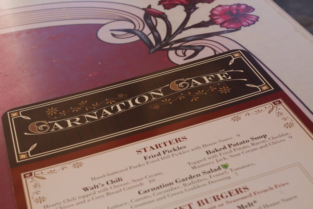 Carnation Cafe Menu