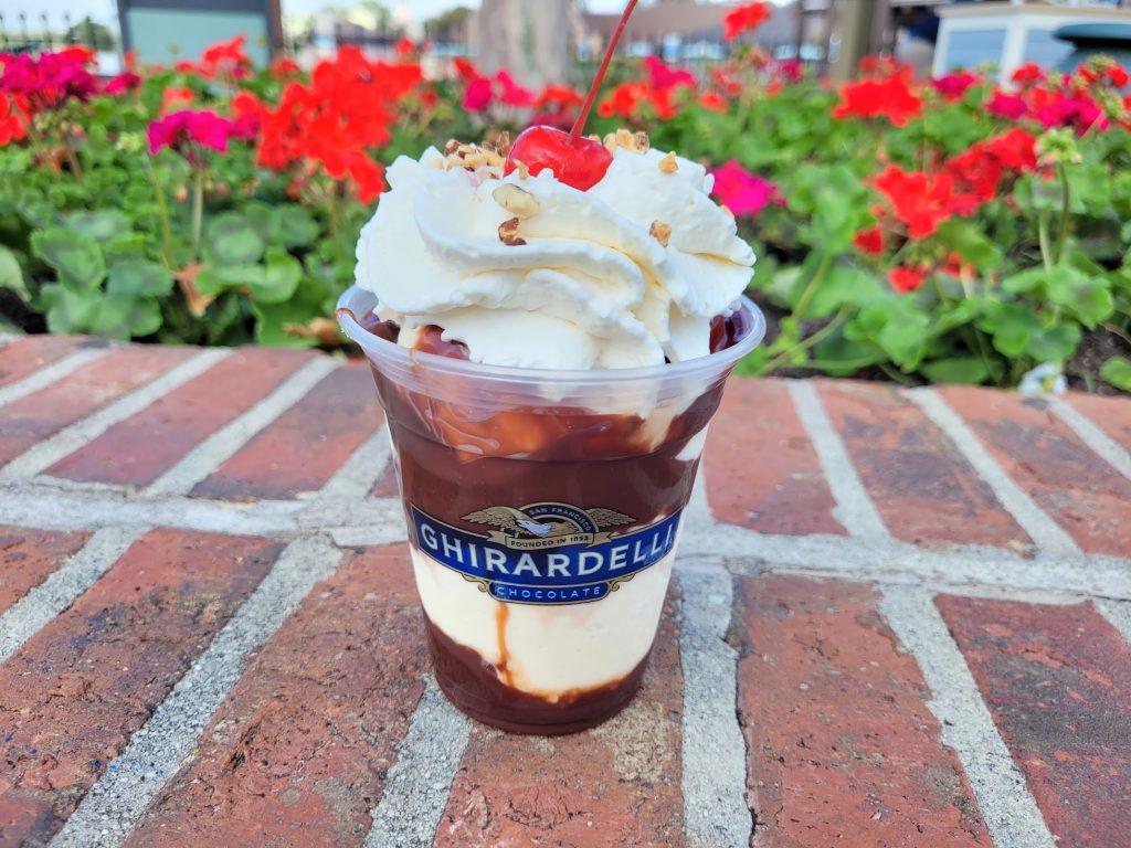 World Famous Hot Fudge Sundae at the Ghirardelli Soda Fountain and Chocolate Shop